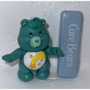 Vintage '80s WISH BEAR poseable Action Figure 3” And Plastic Case CAREBEARS